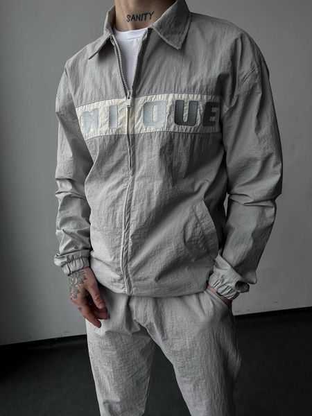 Мужской oversize костюм в светло-сером цвете mr3040 фото