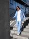 Жіночий oversize комплект сорочка + штани у блакитному кольорі ri5 фото 4