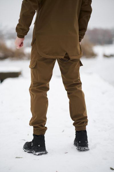 Мужские утепленные брюки Softshell в цвете хаки 609467915 фото