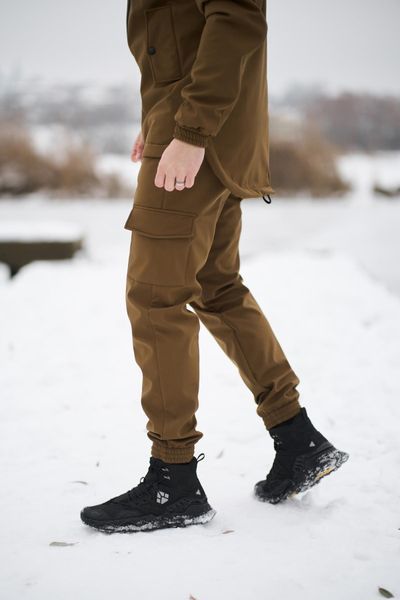 Мужские утепленные брюки Softshell в цвете хаки 609467915 фото