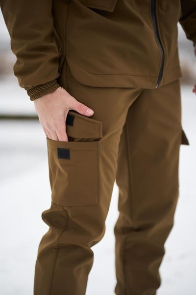 Мужские утепленные брюки Softshell в цвете хаки 609467915 фото