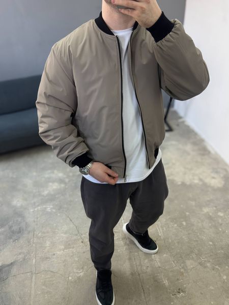 Мужской oversize бомбер в бежевом цвете rd539p-S фото