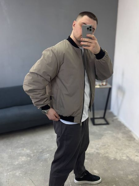 Мужской oversize бомбер в бежевом цвете rd539p-S фото