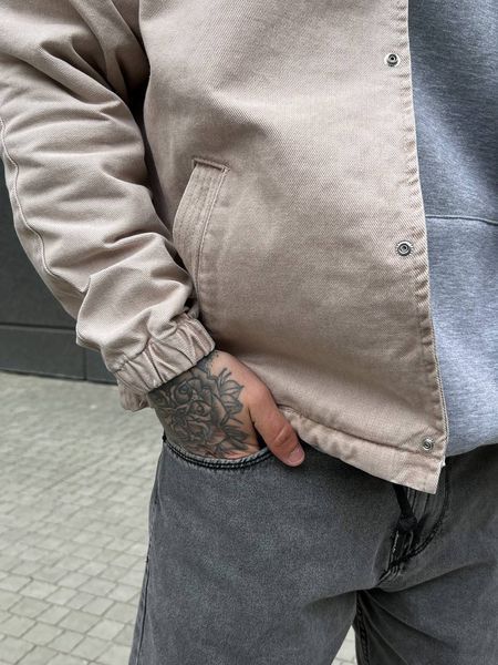 Мужская oversize джинсовая куртка в бежевом цвете gs2388 фото