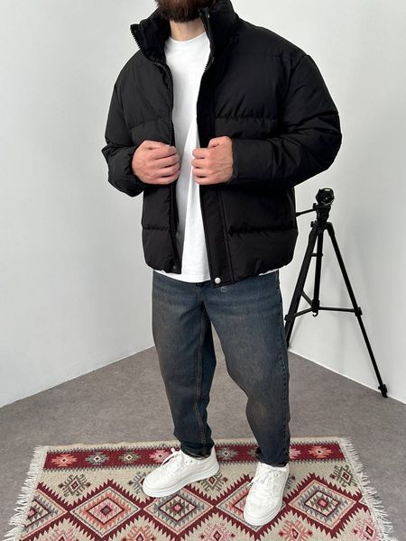 Мужская oversize куртка в черном цвете bk2266 фото
