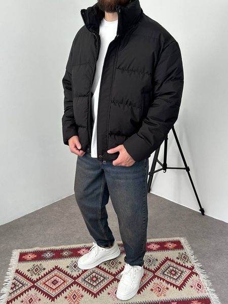 Мужская oversize куртка в черном цвете bk2266 фото