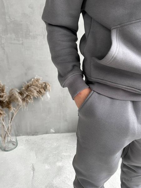 Мужской oversize костюм худи+брюки в темно-сером цвете fhs9 фото