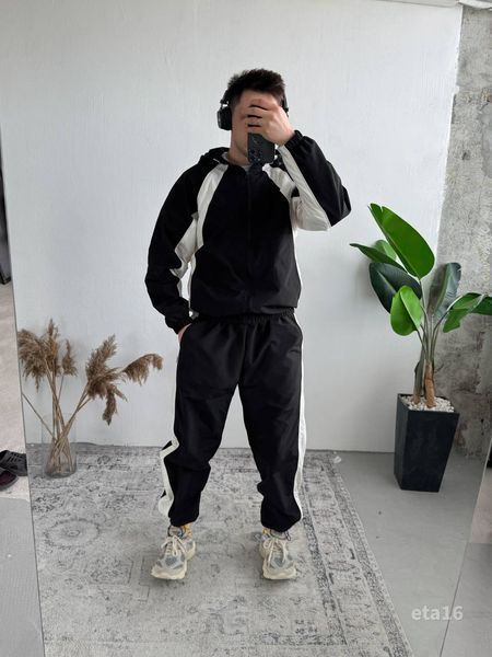 Мужской oversize костюм в черном цвете eta16 фото