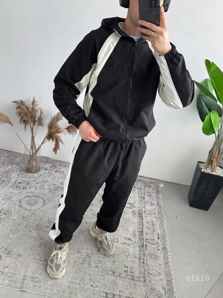 Мужской oversize костюм в черном цвете eta16 фото