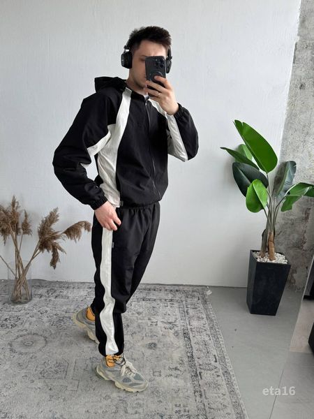 Мужской oversize костюм в черном цвете eta16 фото