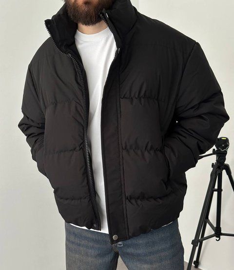 Мужская oversize куртка в черном цвете bk2266 фото