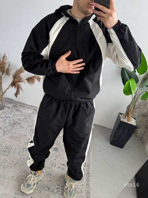 Мужской oversize костюм в черном цвете eta16 фото