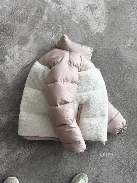 Чоловіча зимова oversize куртка у бежевому кольорі lebr4 фото