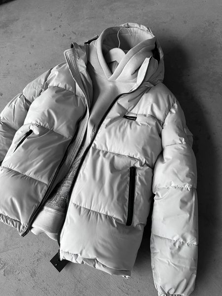 Чоловіча зимова oversize куртка у сірому кольорі dp1 фото