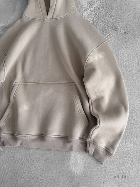 Мужское oversize худи на флисе в бежевом цвете x6_flis фото