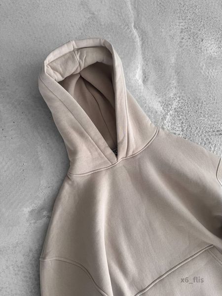 Мужское oversize худи на флисе в бежевом цвете x6_flis фото