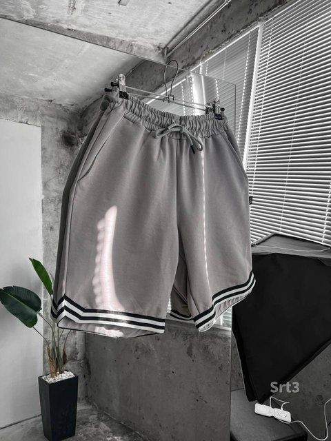 Мужские oversize шорты в светло-сером цвете srt3 фото