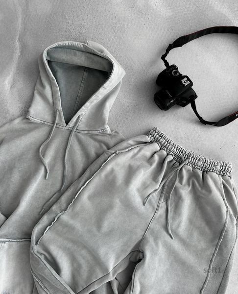 Мужской спортивный костюм худи + брюки в светло-сером цвете soft1 фото
