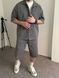 Мужской oversize комплект рубашка + шорты в сером цвете bm349-S фото 1