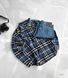 Мужская рубашка оверсайз в синем цвете r167 фото 1