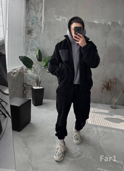 Чоловічий oversize бомбер у чорному кольорі far1k фото