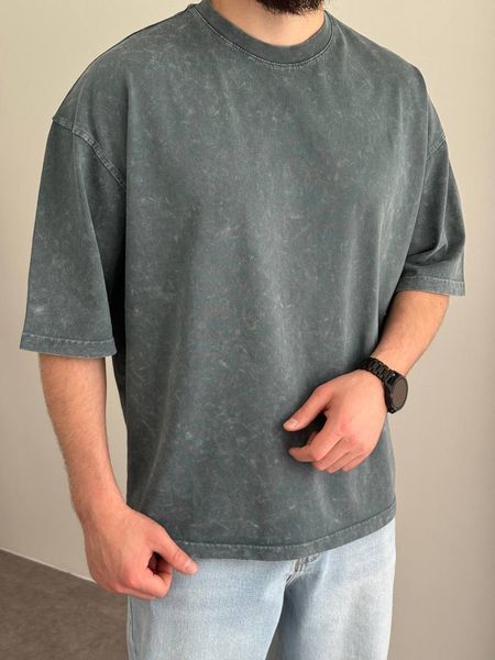 Мужская oversize футболка в сером цвете jj295-1 фото