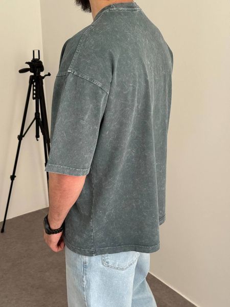 Мужская oversize футболка в сером цвете jj295-1 фото