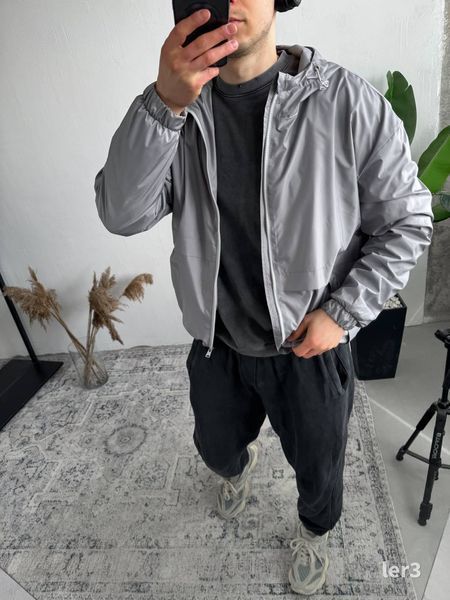 Мужская oversize ветровка в сером цвете ler3n фото