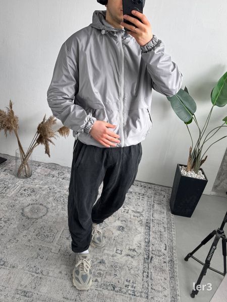 Мужская oversize ветровка в сером цвете ler3n фото