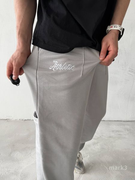 Чоловічі oversize спортивні штани у світло-сірому кольорі mark3 фото
