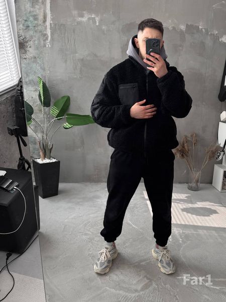 Чоловічий oversize бомбер у чорному кольорі far1k фото