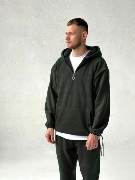Мужской oversize флисовый костюм в цвете хаки l00422 фото