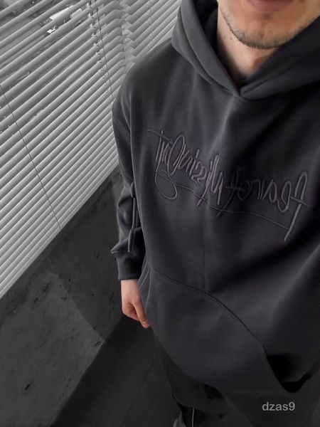 Мужской oversize спортивный костюм в темно-сером цвете dzas9n фото