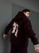 Мужская oversize кофта с принтом в коричневом цвете xu24 фото 3