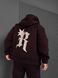 Мужская oversize кофта с принтом в коричневом цвете xu24 фото 1