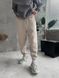 Мужские oversize джоггеры на флисе в бежевом цвете fstn6 фото 2
