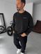 Чоловічий oversize лонгслів у чорному кольорі tt2463 фото 3