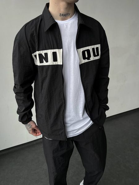 Чоловічий oversize костюм у чорному кольорі mr3041 фото