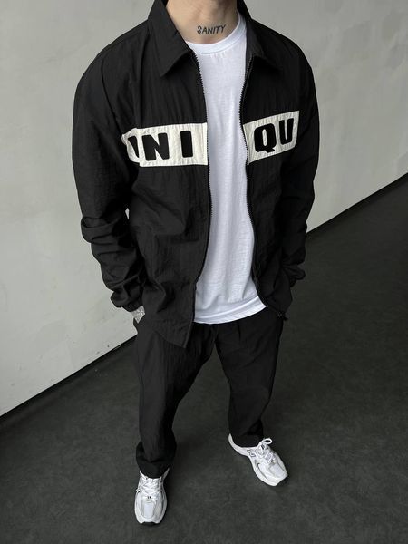 Чоловічий oversize костюм у чорному кольорі mr3041 фото