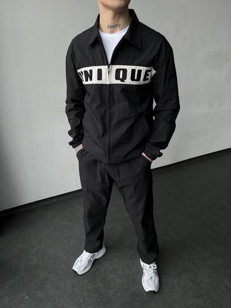 Чоловічий oversize костюм у чорному кольорі mr3041 фото