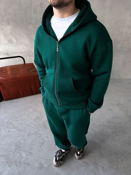 Чоловічий oversize спортивний костюм у зеленому кольорі kos27 фото