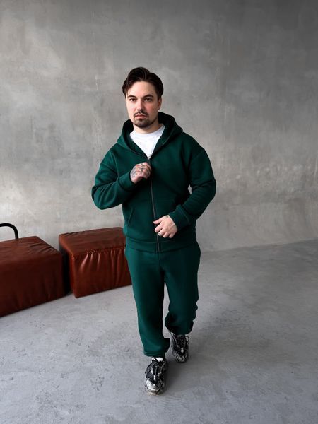 Чоловічий oversize спортивний костюм у зеленому кольорі kos27 фото