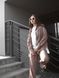 Женский oversize комплект рубашки + брюки в коричневом цвете ri4 фото 2