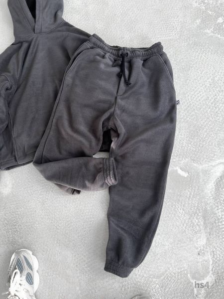 Мужской oversize флисовый костюм в графитовом цвете hs4 фото