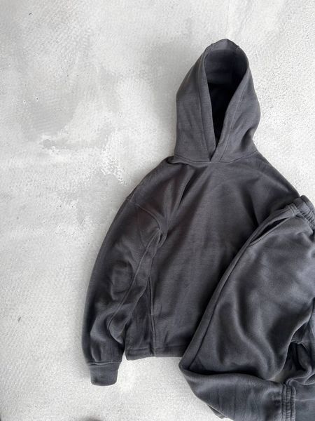 Мужской oversize флисовый костюм в графитовом цвете hs4 фото