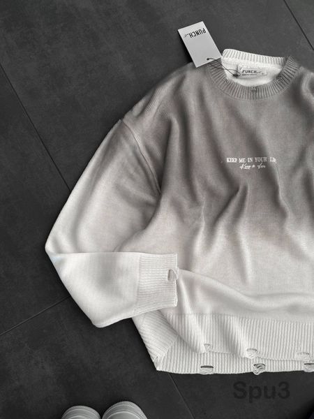 Мужской oversize свитер в сером цвете spu3 фото