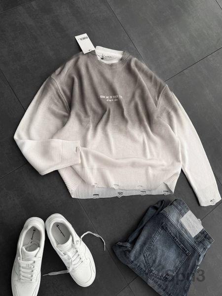 Мужской oversize свитер в сером цвете spu3 фото
