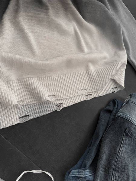 Мужской oversize свитер в сером цвете spu3 фото