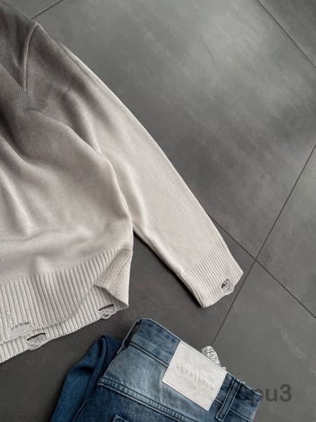 Мужской oversize свитер в сером цвете spu3 фото