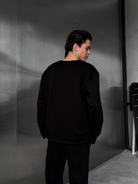 Мужской oversize свитшот в черном цвете rd448 фото
